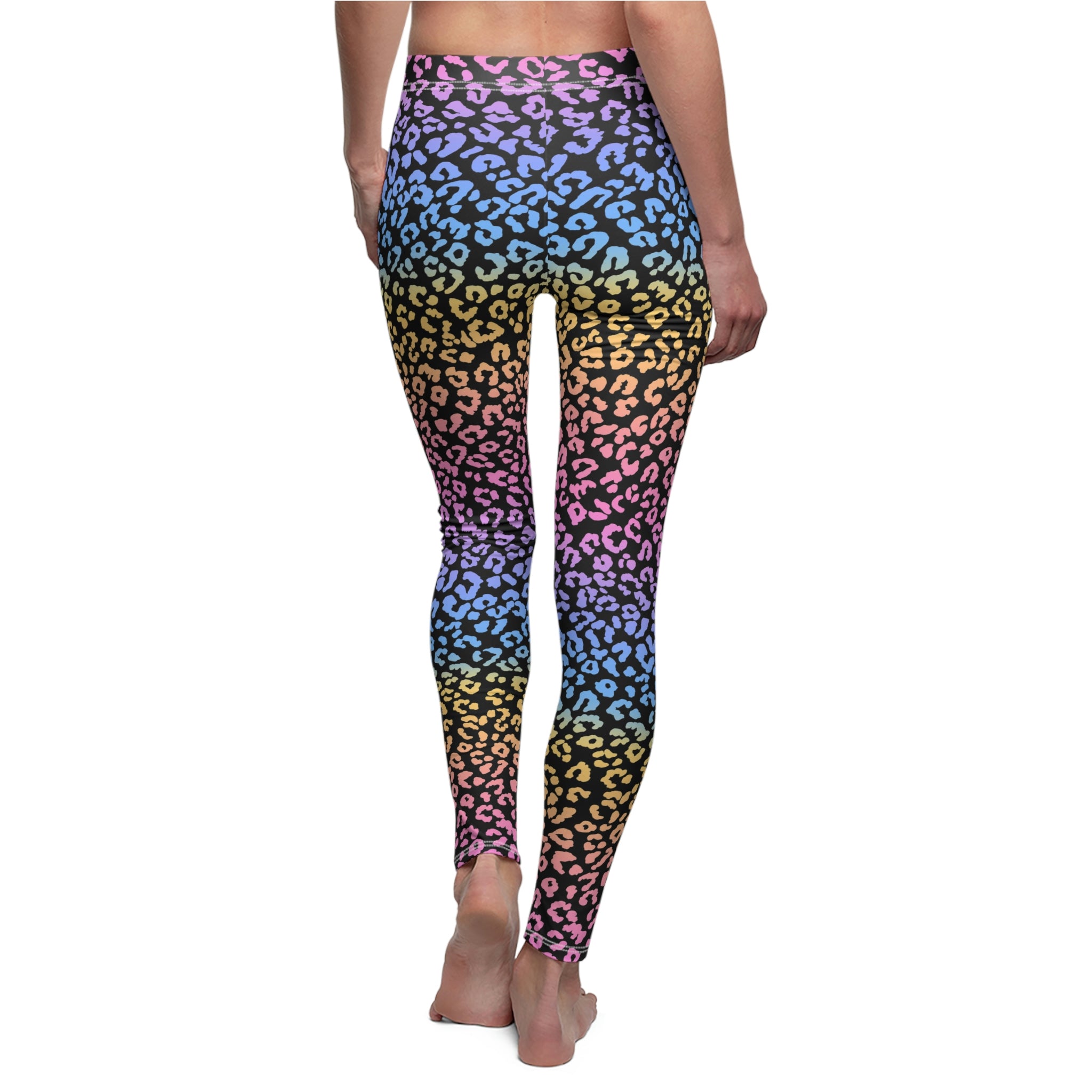 Rainbow Leopard Print Casual Leggings